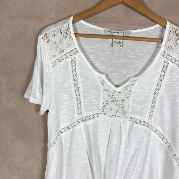 AMERICAN RAG CIE White Knit Tie Front Top NWOT SMALL - Picture 4 of 8